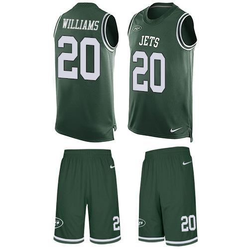 Nike Jets #20 Marcus Williams Green Team Color Men's Stitched NFL Limited Tank Top Suit Jersey